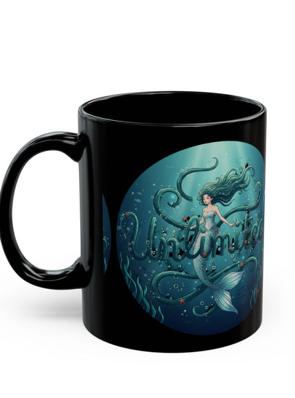 "Unlimited Mermaid" Black Mug (11oz, 15oz)