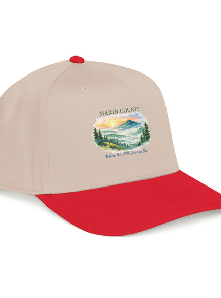 "Marin County, Where the Hills Meet the Sky" Mid Profile Baseball Cap