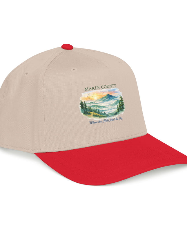"Marin County, Where the Hills Meet the Sky" Mid Profile Baseball Cap