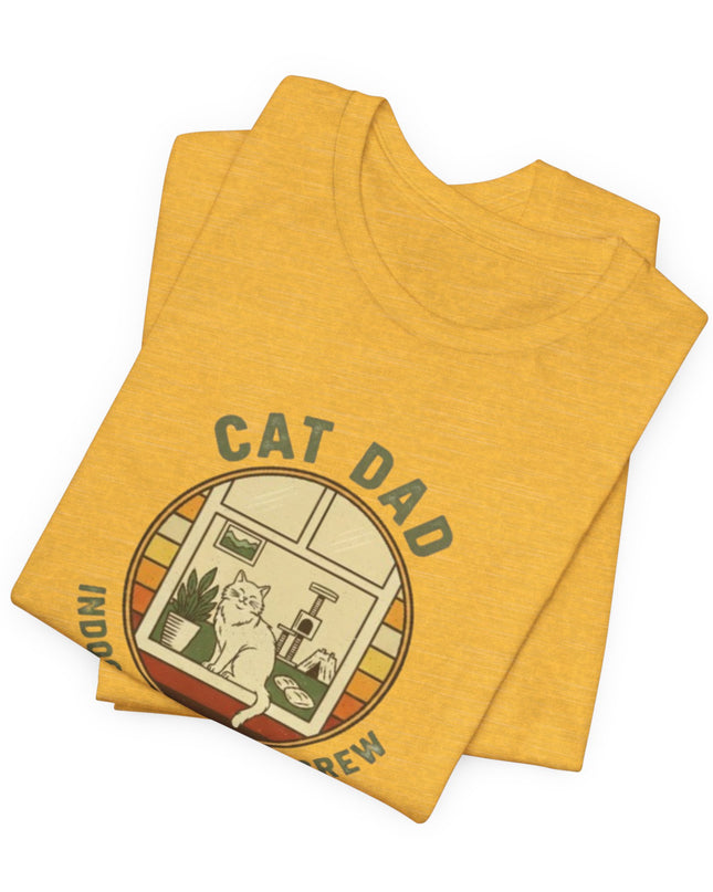 "Cat Dad Indoor Adventure Crew" Unisex Jersey Short Sleeve Tee