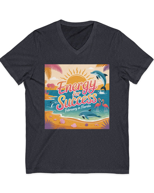 "February in Florida, Energy for Success" Ladies' V-Neck T-Shirt