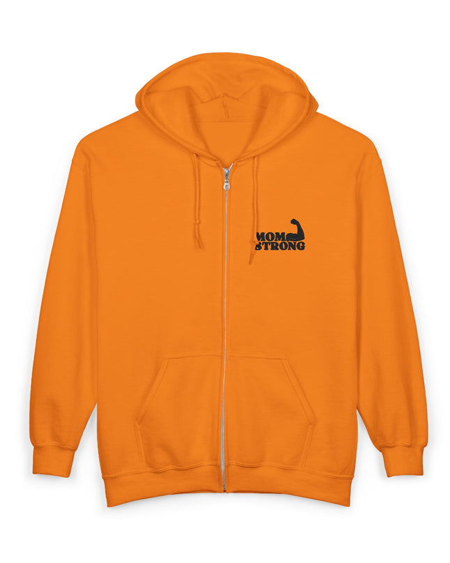 "Mom Strong (Black embroidery) " Unisex Heavy Blend Full Zip Hooded Sweatshirt