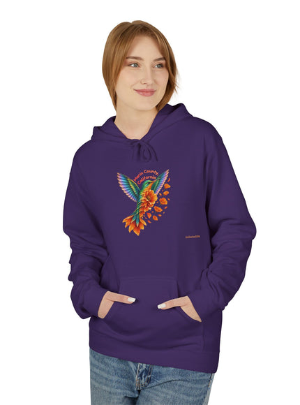 "Hummingbird and Poppies" Unisex Midweight Softstyle Fleece Hoodie