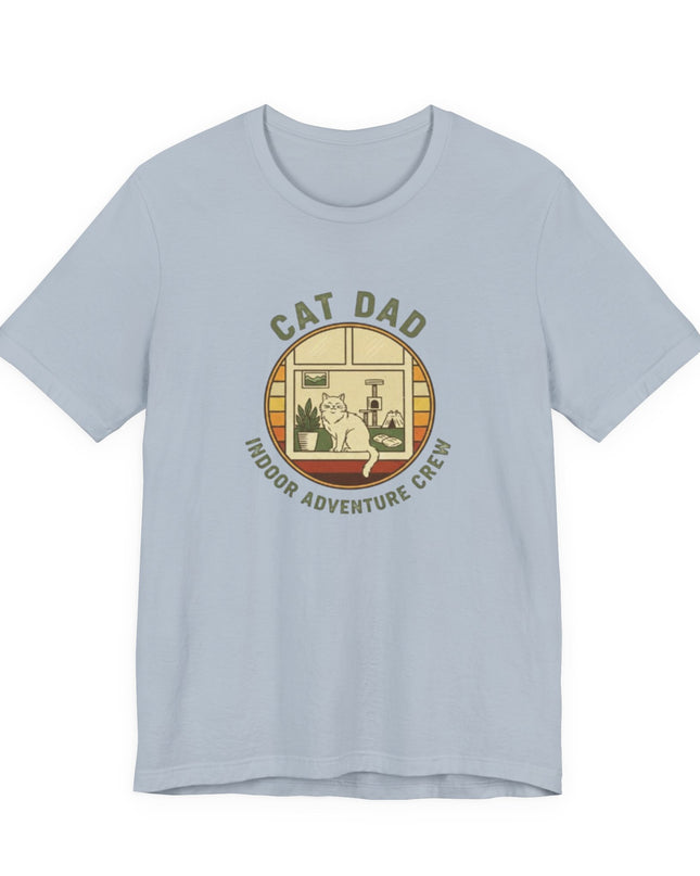 "Cat Dad Indoor Adventure Crew" Unisex Jersey Short Sleeve Tee