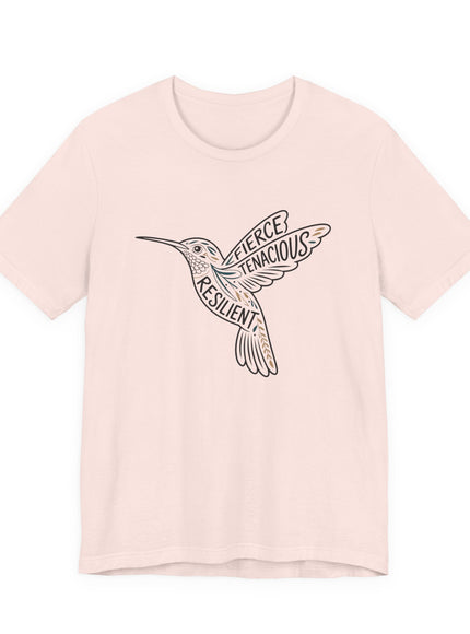 "Hummingbird with words in it" Unisex Jersey Short Sleeve Tee