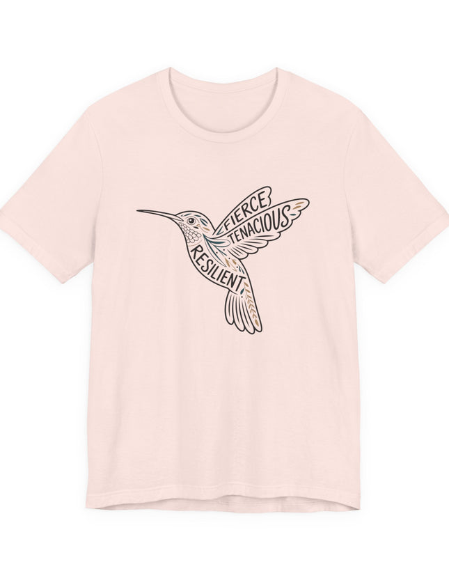 "Hummingbird with words in it" Unisex Jersey Short Sleeve Tee