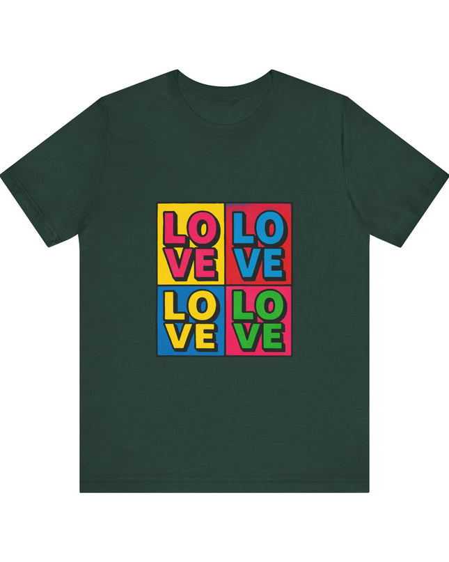 "Love, (Andy Warhol style)" Unisex Jersey Short Sleeve Tee