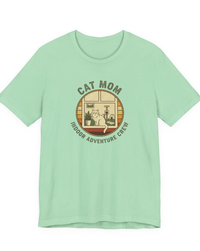 "Cat Mom Indoor Adventure Crew" Unisex Jersey Short Sleeve Tee