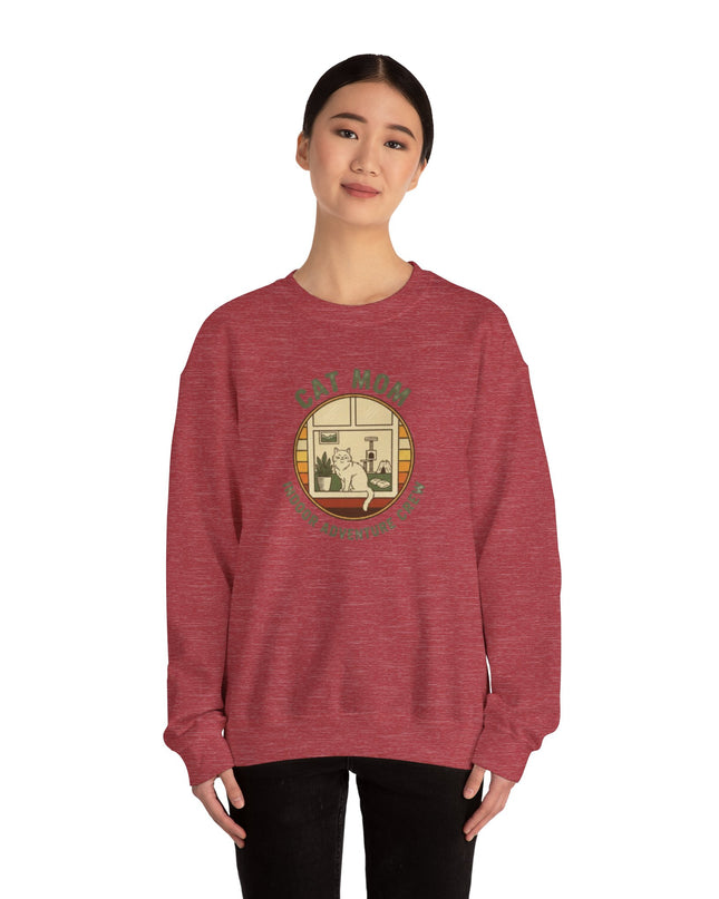 "Cat Mom Indoor Adventure Crew" Unisex Adult Sweatshirt