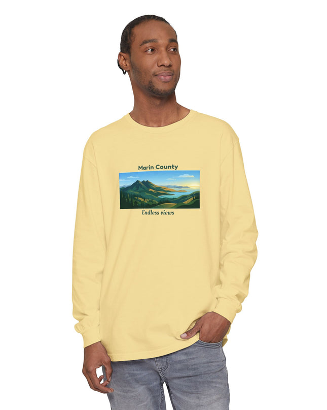 "Marin County - Endless Views" Unisex Garment-dyed Long Sleeve T-Shirt