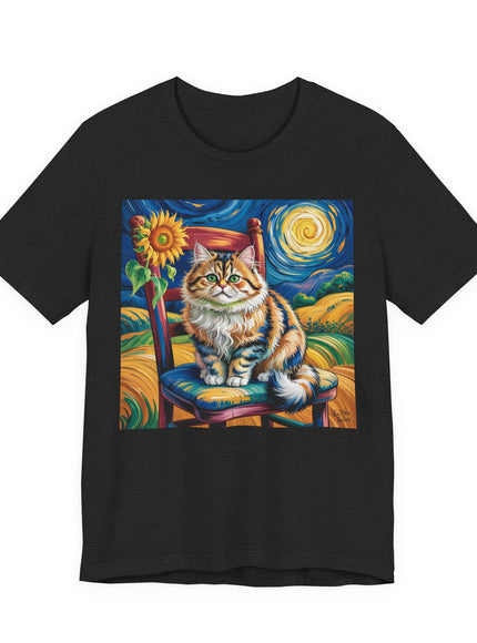 "Cat - Vincent Van Gogh style" V.1 Unisex Jersey Short Sleeve Tee