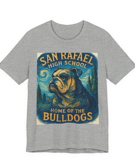 "San Rafael High School Home of the Bulldogs Vincent Van Gogh Style" Unisex Jersey Short Sleeve Tee