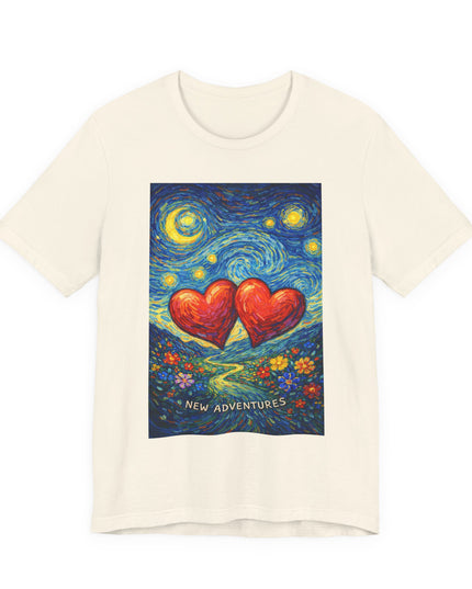 "Valentine's Day, New Adventures - Vincent Van Gogh Style" Unisex Jersey Short Sleeve Tee