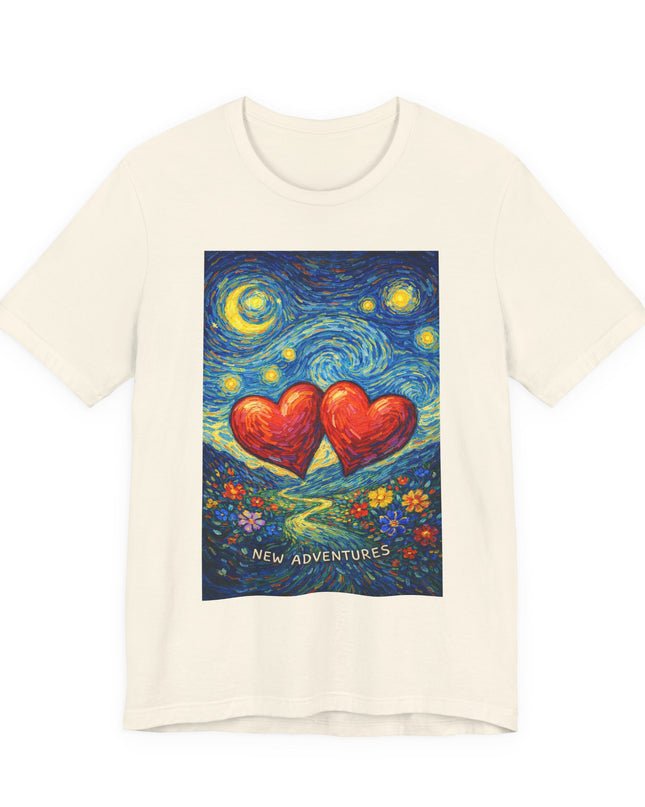 "Valentine's Day, New Adventures - Vincent Van Gogh Style" Unisex Jersey Short Sleeve Tee