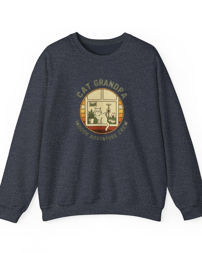 "Cat Grandpa Indoor Adventure Crew" Unisex Adult Sweatshirt