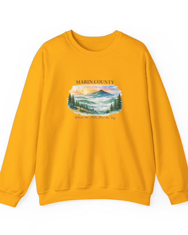 "Marin County, Where the Hills Meet the Sky" Unisex Heavy Blend Crewneck Sweatshirt