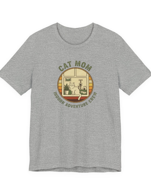 "Cat Mom Indoor Adventure Crew" Unisex Jersey Short Sleeve Tee