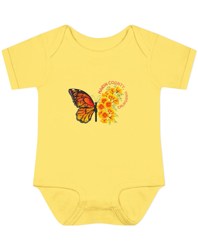 "Butterflies and Poppies Marin County, California" Infant Baby Rib Bodysuit