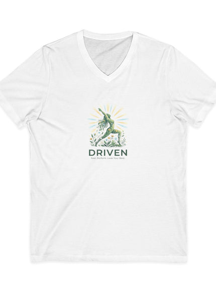 "Driven" Unisex Jersey Short Sleeve V-Neck Tee