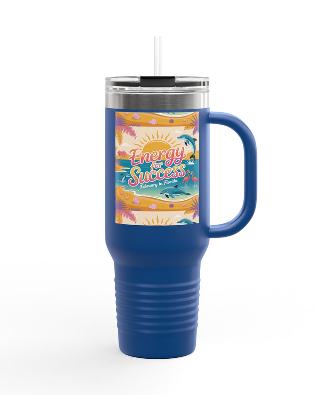 "February in Florida, Energy for Success" Insulated Travel Mug, 40oz