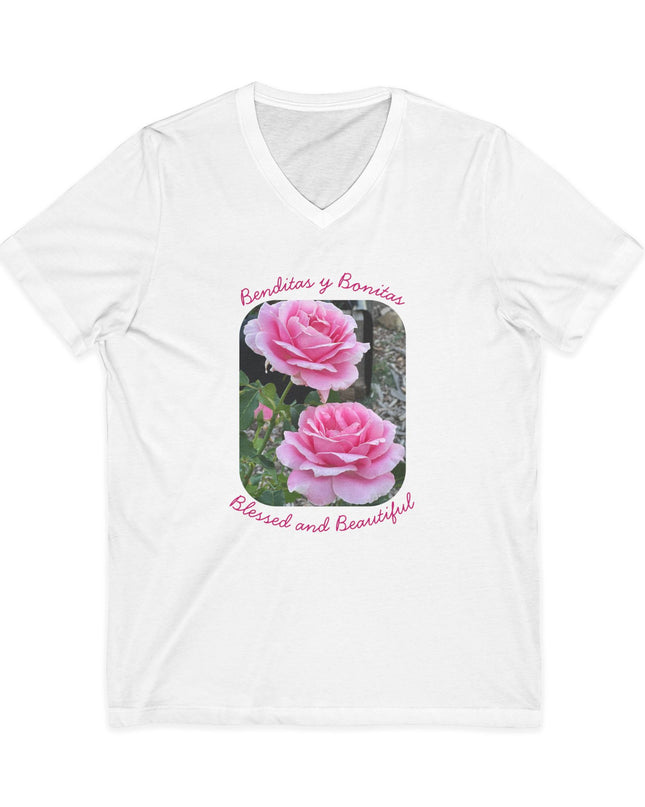 "Blessed and Beautiful" Ladies' V-Neck T-Shirt