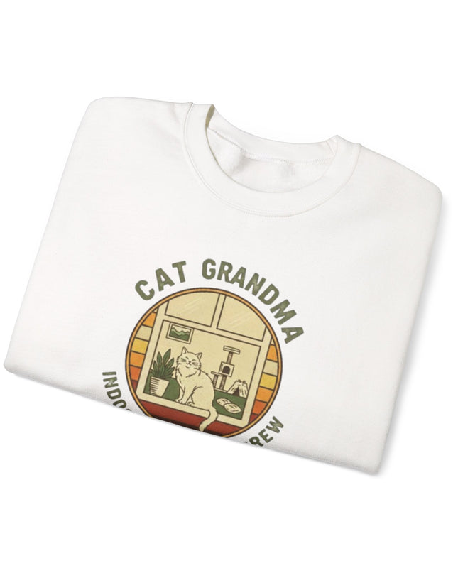 "Cat Grandma Indoor Adventure Crew" Unisex Adult Crewneck Sweatshirt