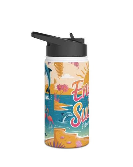 "February in Florida, Energy for Success" Stainless Steel Water Bottle, Standard Lid