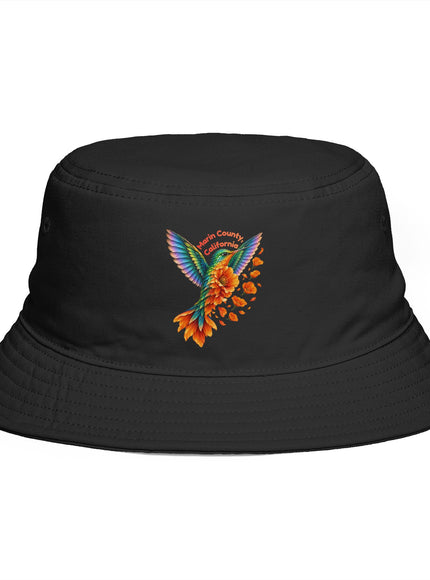 "Hummingbird and Poppies" Bucket Hat
