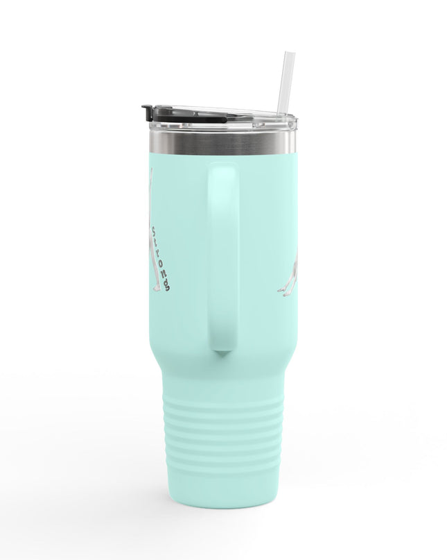 "Mom Strong Pilates" Insulated Travel Mug, 40oz