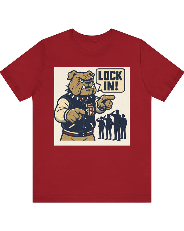 "The Fierce San Rafael High School Bulldog says Lock in!" Unisex Jersey Short Sleeve Tee