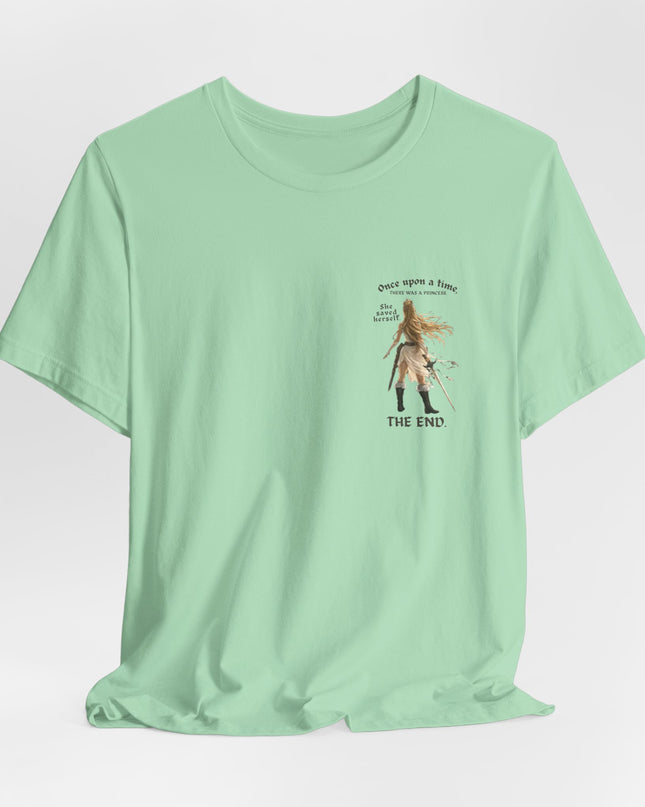 "She Saved Herself" (ink both sides) Unisex Jersey Short Sleeve Tee