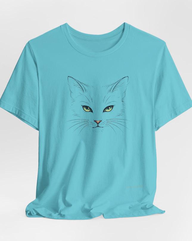 "Cat Face Sketch" Unisex Jersey Short Sleeve Tee