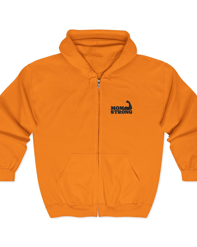"Mom Strong (Black embroidery) " Unisex Heavy Blend Full Zip Hooded Sweatshirt