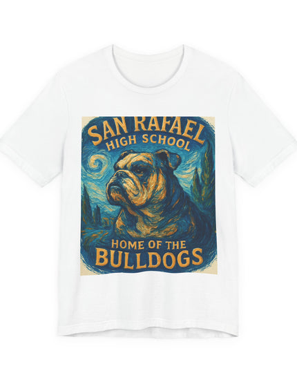"San Rafael High School Home of the Bulldogs Vincent Van Gogh Style" Unisex Jersey Short Sleeve Tee