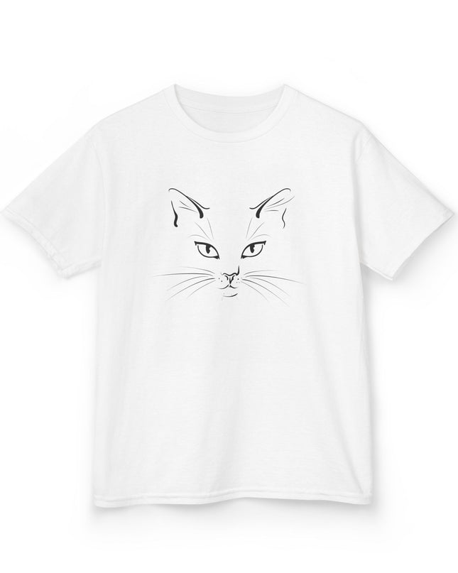 "Cat Face Sketch" Kids Heavy Cotton Tee