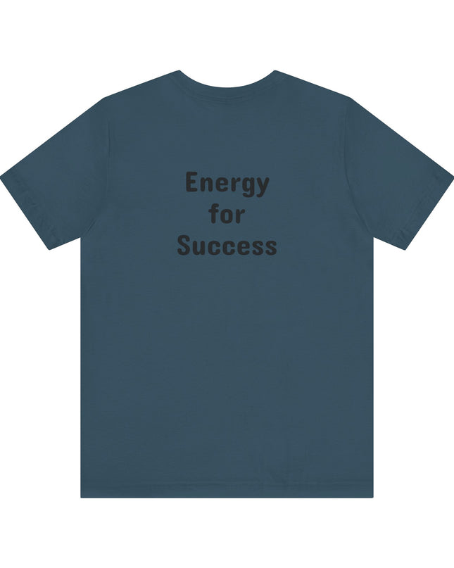"Energy for Success" with a black and white drawing of a tree, Unisex Jersey Short Sleeve Tee