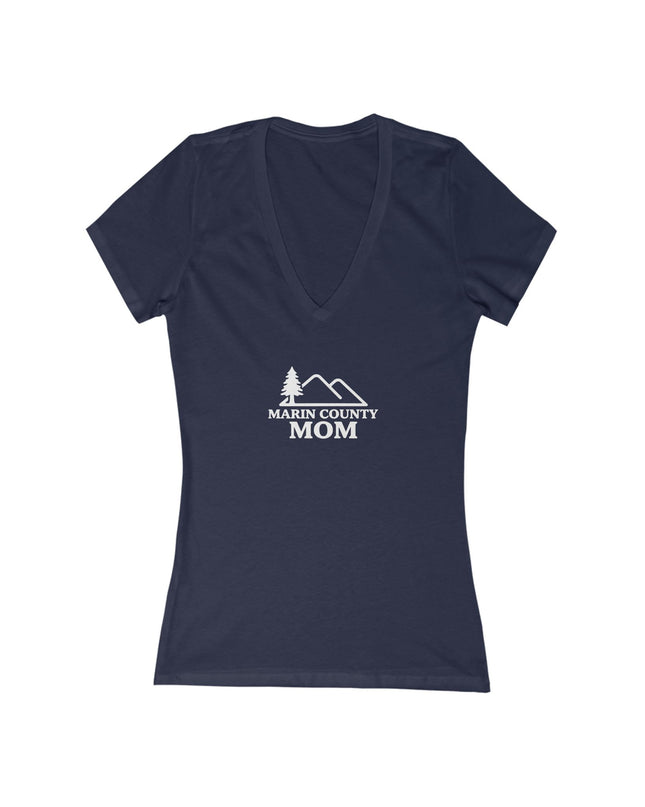 "Marin County Mom" Women's Jersey Short Sleeve Deep V-Neck Tee
