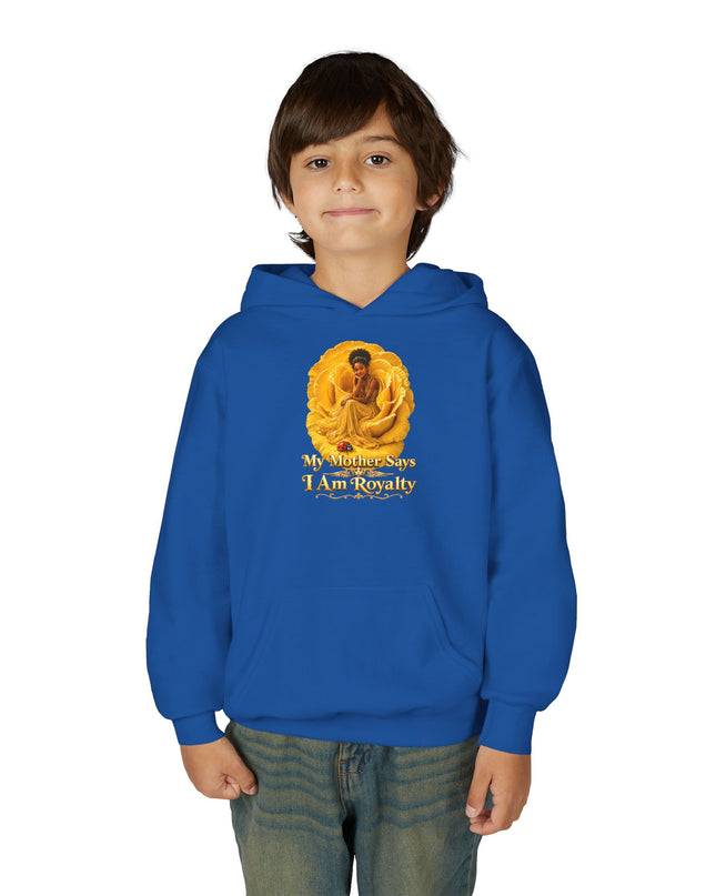 "My Mother Says I am Royalty" Youth Heavy Blend Hooded Sweatshirt