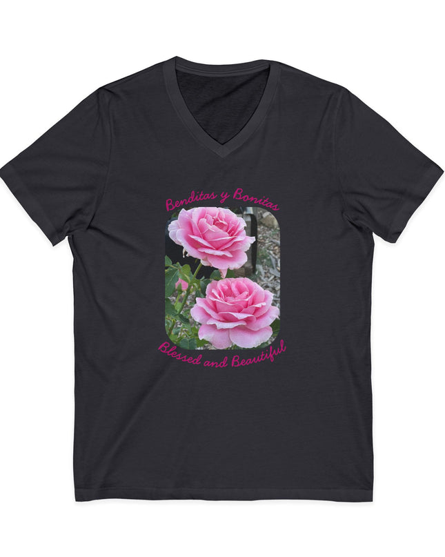 "Blessed and Beautiful" Ladies' V-Neck T-Shirt
