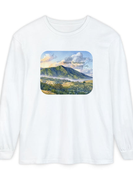 "Mount Tamalpais, the Sleeping Lady" Unisex Garment-dyed Long Sleeve T-Shirt