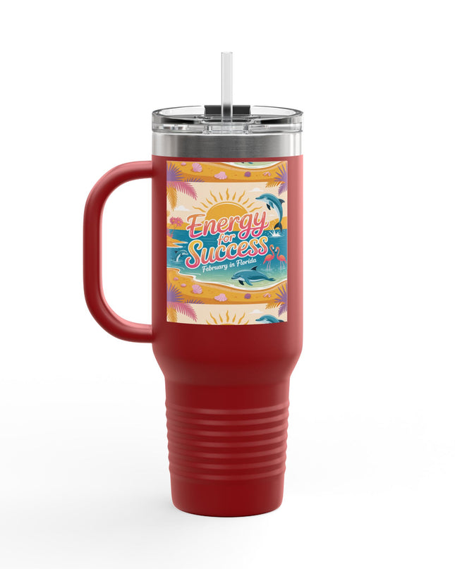 "February in Florida, Energy for Success" Insulated Travel Mug, 40oz