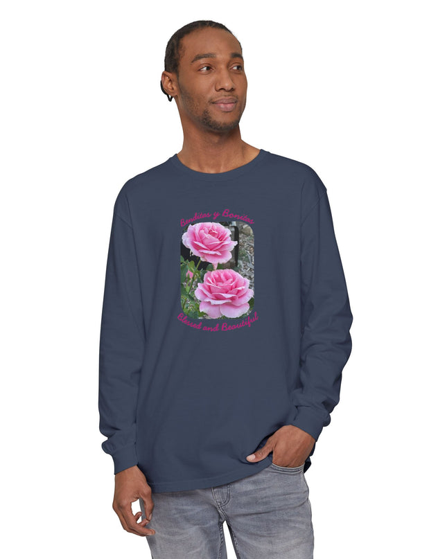 "Blessed and Beautiful" Unisex Garment-dyed Long Sleeve T-Shirt