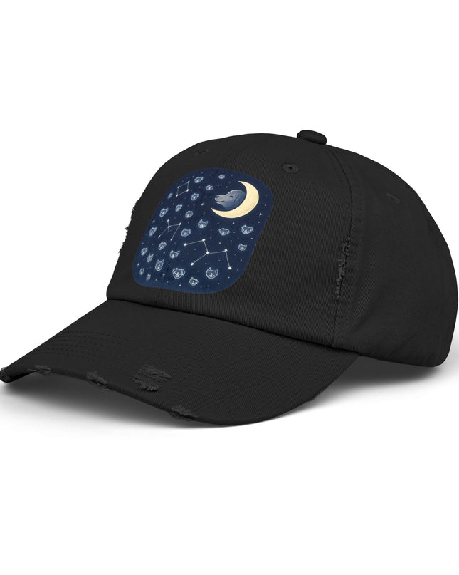 "Dog in the constellations" Unisex Distressed Cap