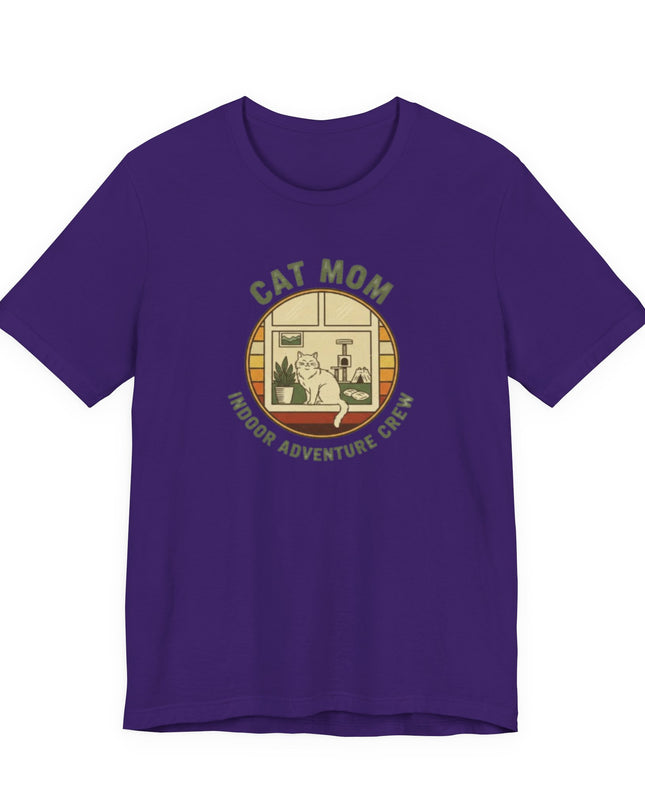 "Cat Mom Indoor Adventure Crew" Unisex Jersey Short Sleeve Tee