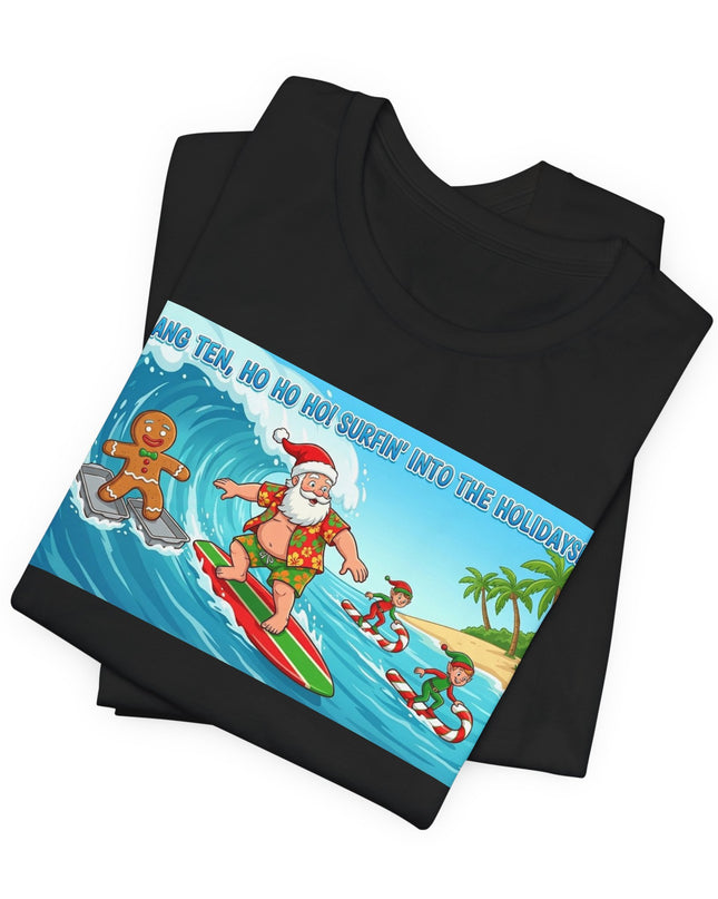 "Surfing into the Holidays" Unisex Jersey Short Sleeve Tee