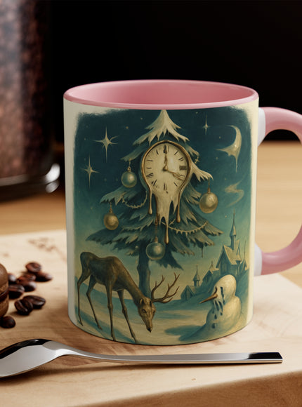 "Classic Christmas Scene (Salvador Dali Style)"  Accent Mug