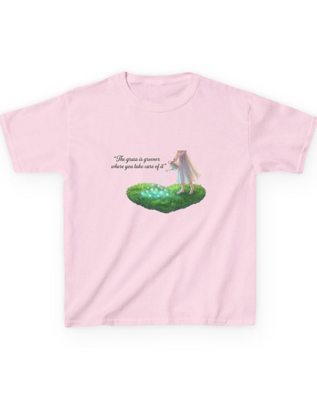 "The Grass is Greener Where You Take Care of It" Kids Heavy Cotton Tee