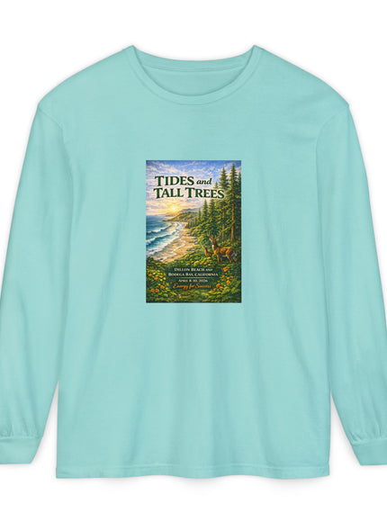 "Tides and Tall Trees" Unisex Garment-dyed Long Sleeve T-Shirt