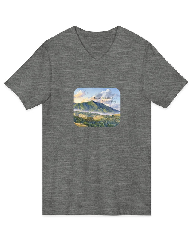 "Mount Tamalpais, the Sleeping Lady" Mount Tamalpais, the Sleeping LadyUnisex Jersey Short Sleeve V-Neck Tee