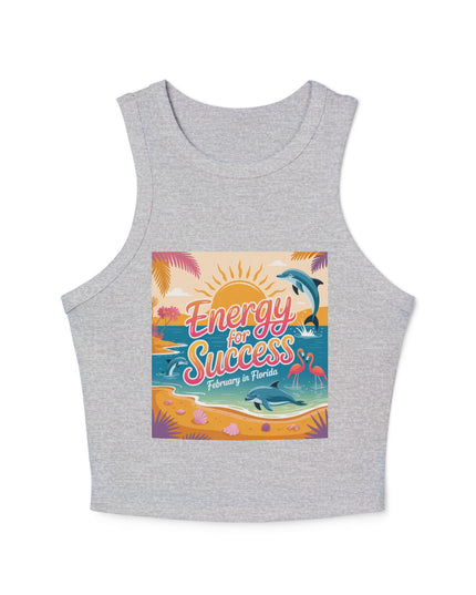 "February and Florida, Energy for Success" Women's Micro Rib Racer Tank Top